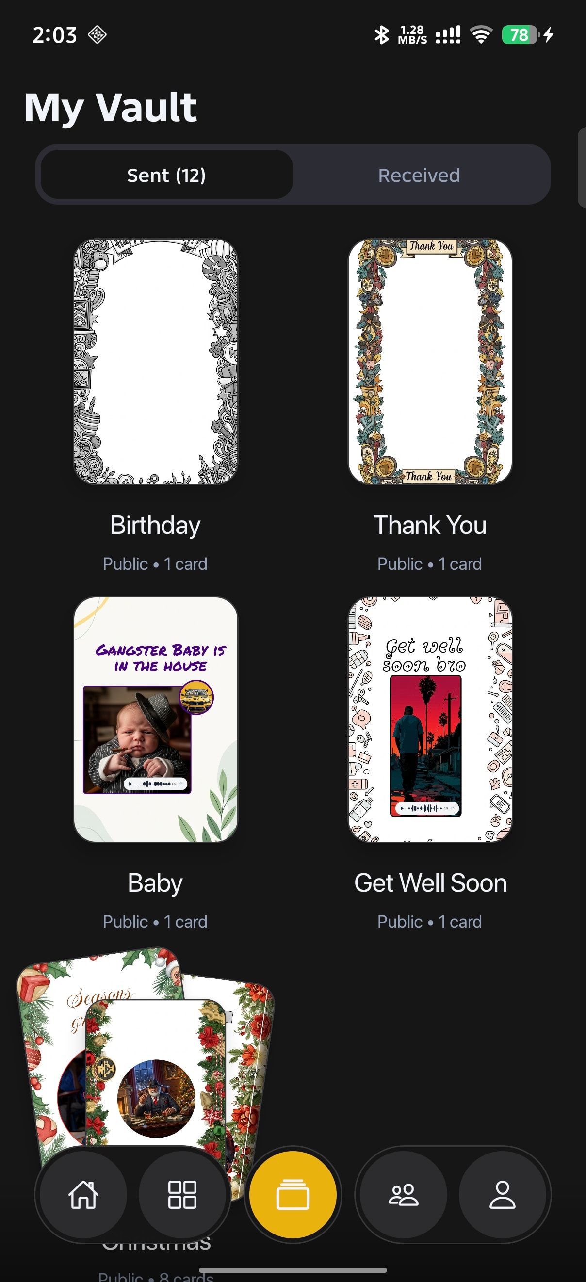 Vault screen in Wishes